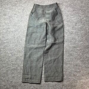 Giorgio Armani Le Collezioni Pants Women's Gray Crinkle Textured Side Zip - 4